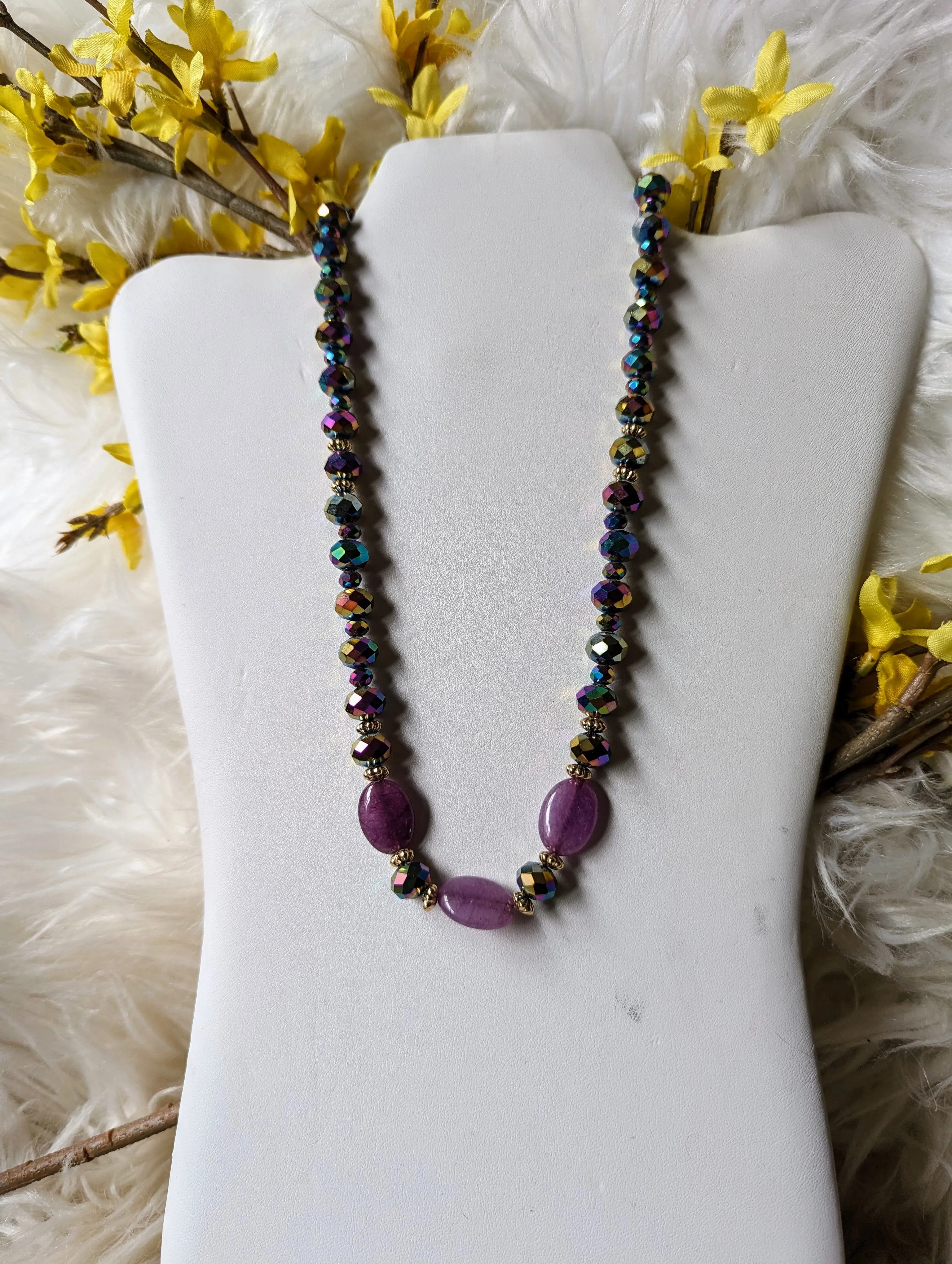 Vintage - Purple Beaded Strand Necklace