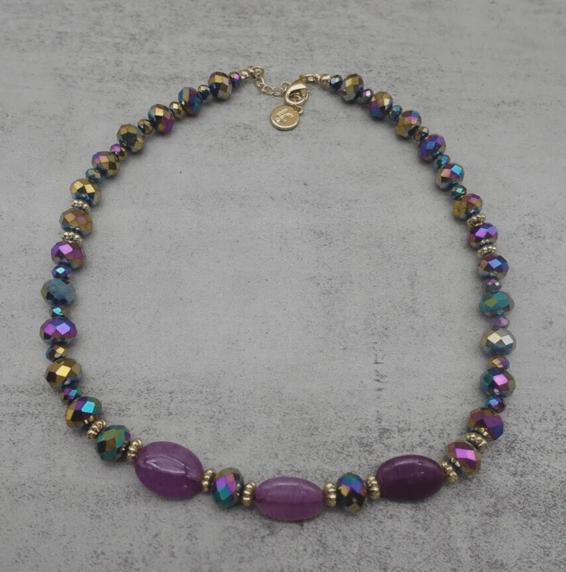 Vintage - Purple Beaded Strand Necklace
