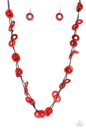 Waikiki Winds Red Wood Necklace