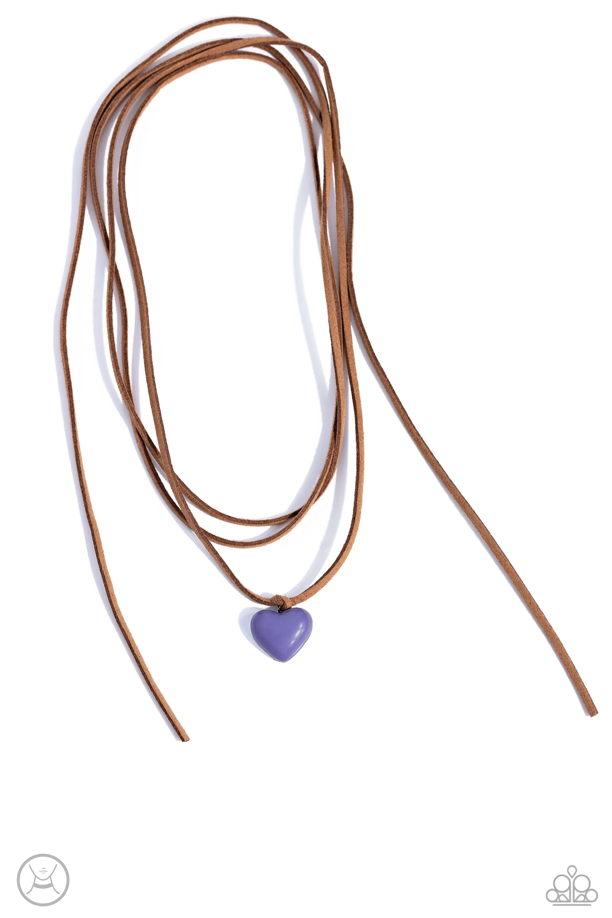 Wanderlust Wardrobe - Blue - Heart Charm Suede Cord Multi-Style Paparazzi Necklace
