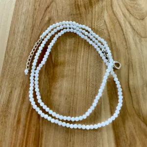 White Moonstone 2-3 mm Beaded Necklace