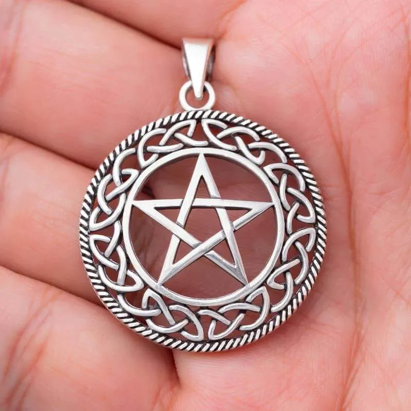 Wiccan With Pentagram 925 Sterling silver Pendant