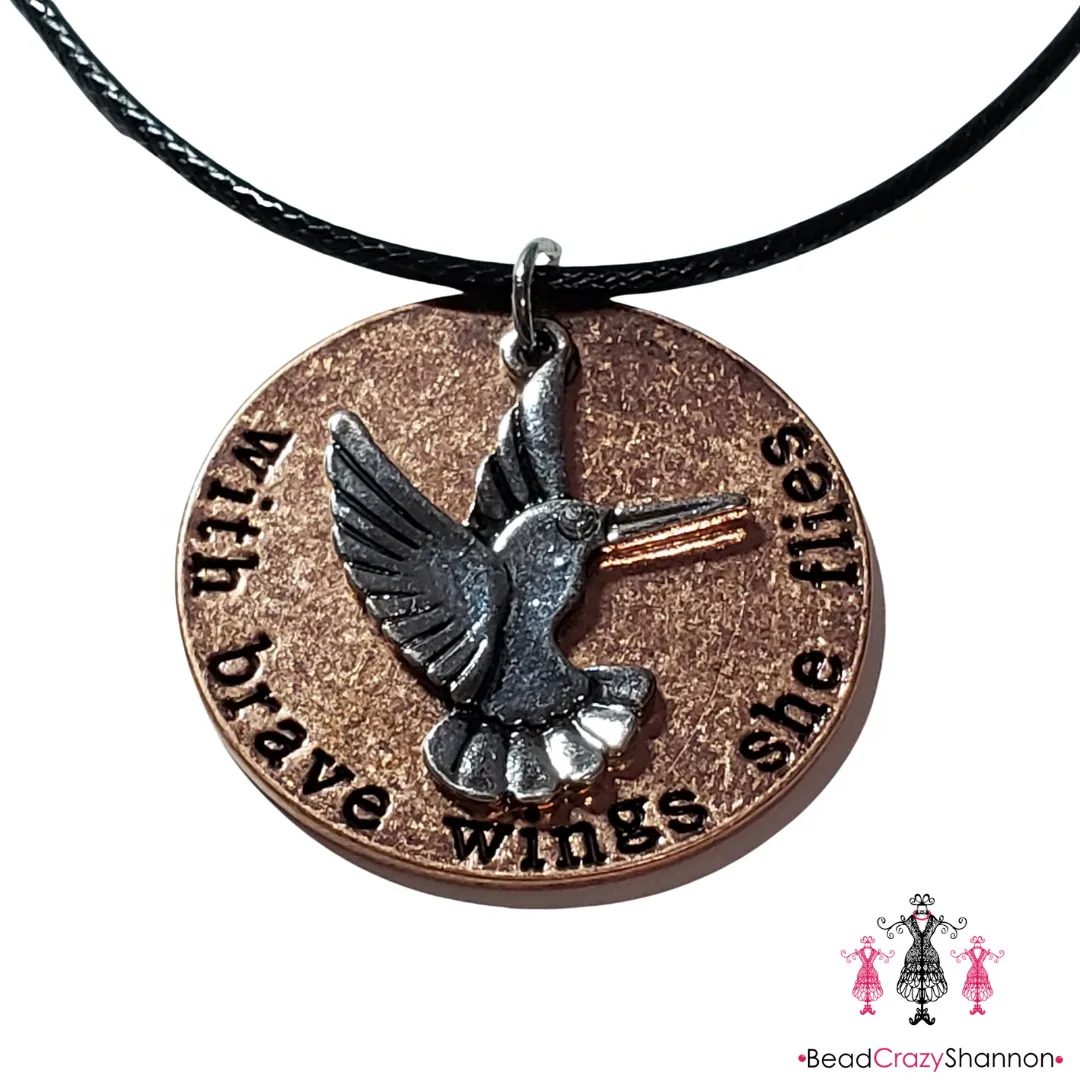 With Brave Wings She Flies Necklace