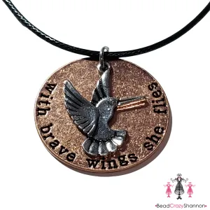 With Brave Wings She Flies Necklace