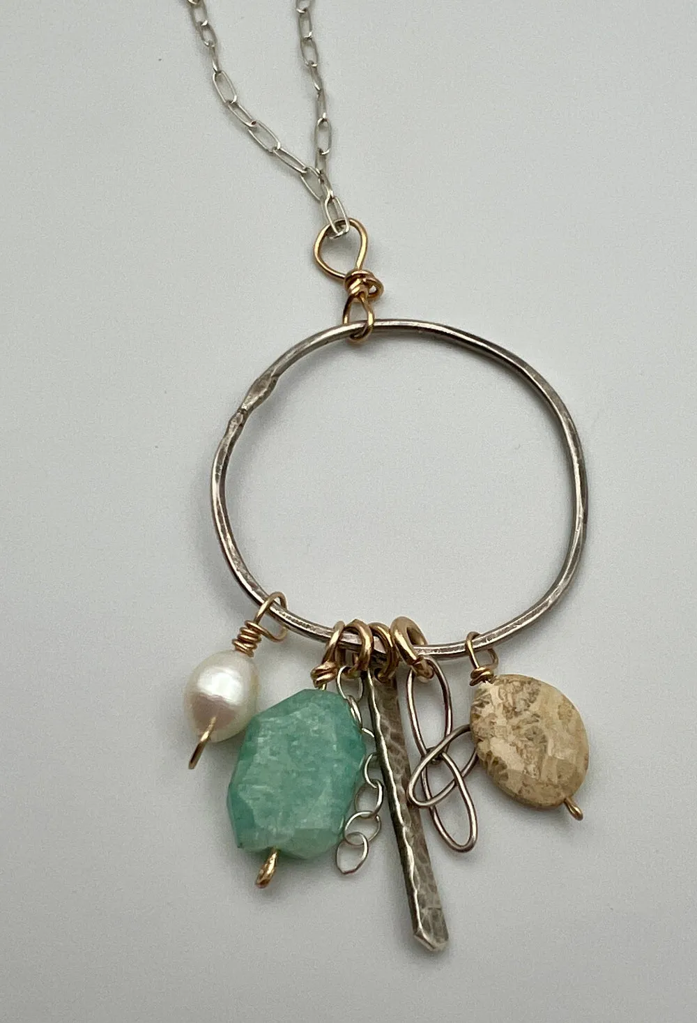 Wonky Charm Hoop Necklace