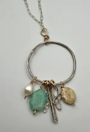 Wonky Charm Hoop Necklace