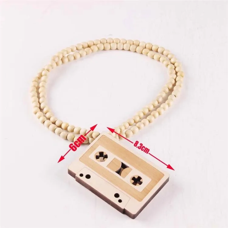 Wooden Cassette Necklaces