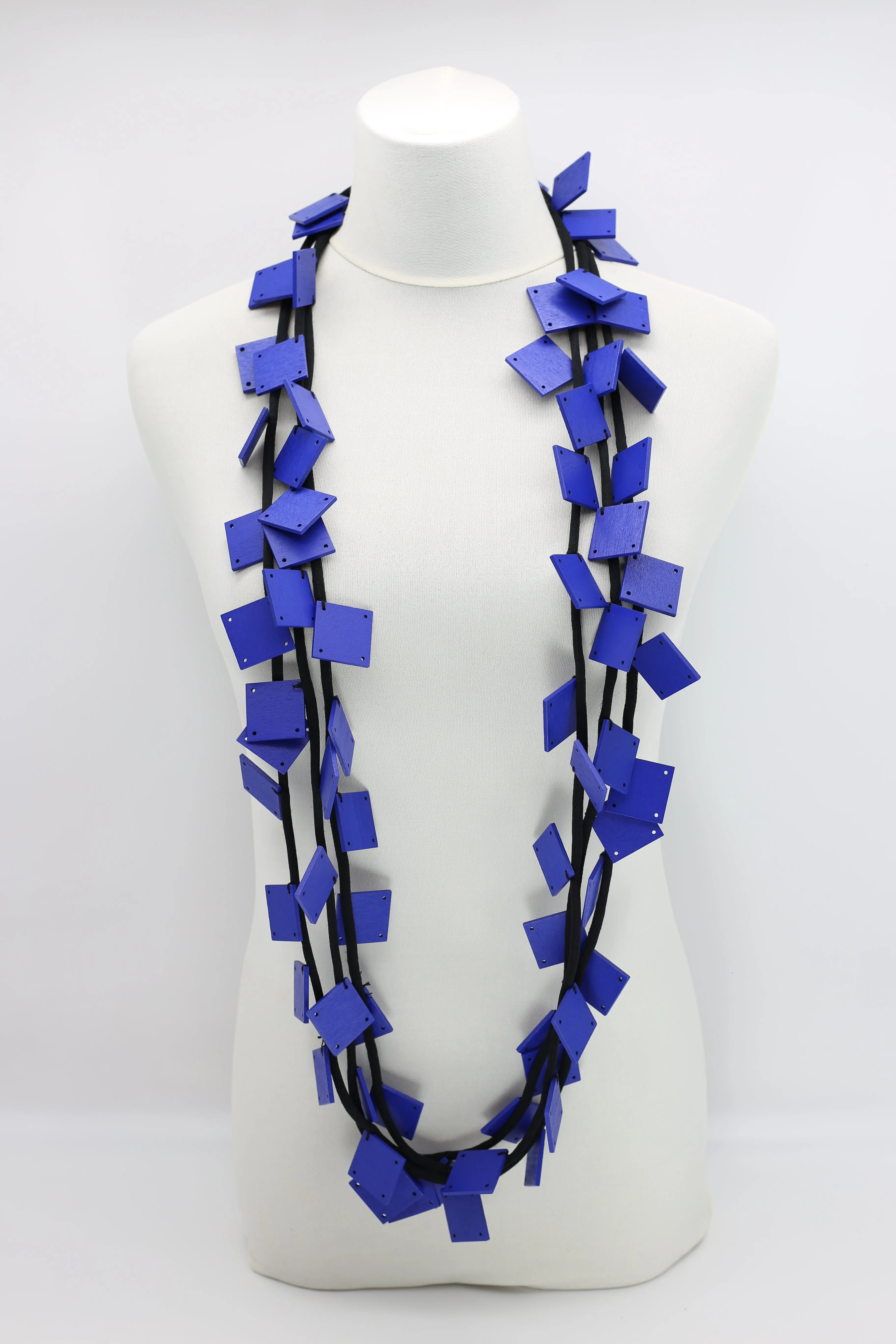 Wooden Squares on Cord Necklaces - Large