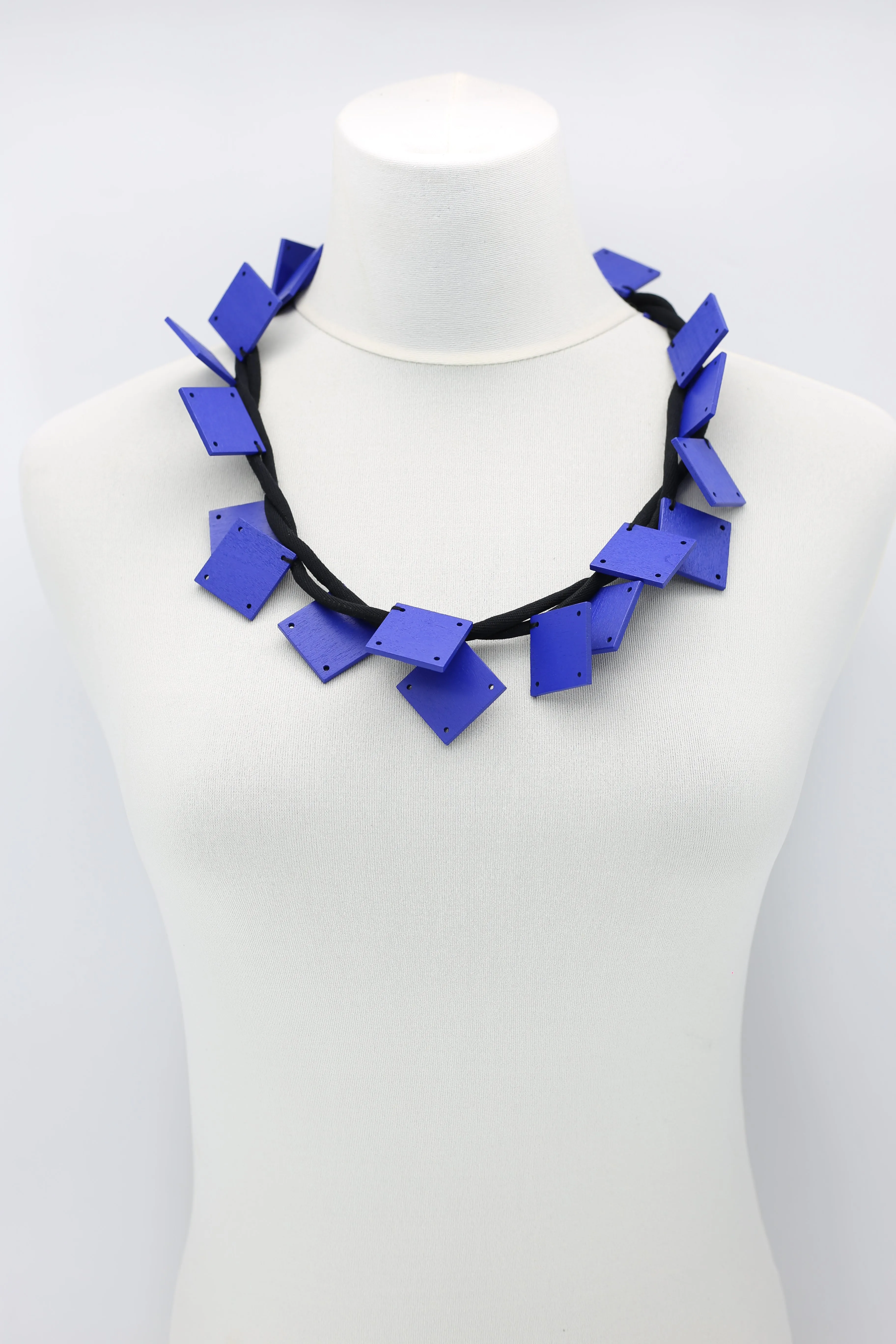 Wooden Squares on Cord Necklaces - Large