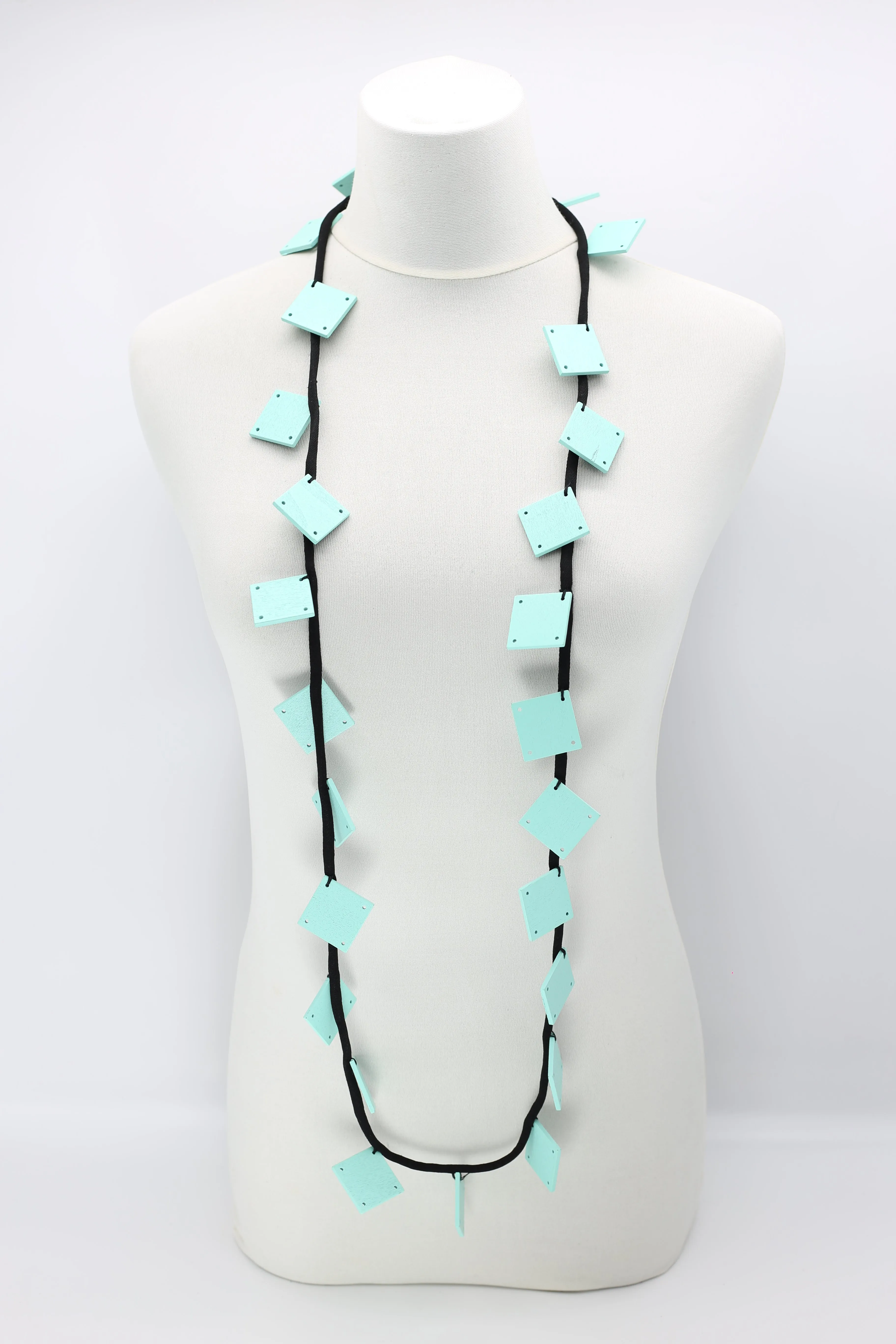 Wooden Squares on Cord Necklaces - Large