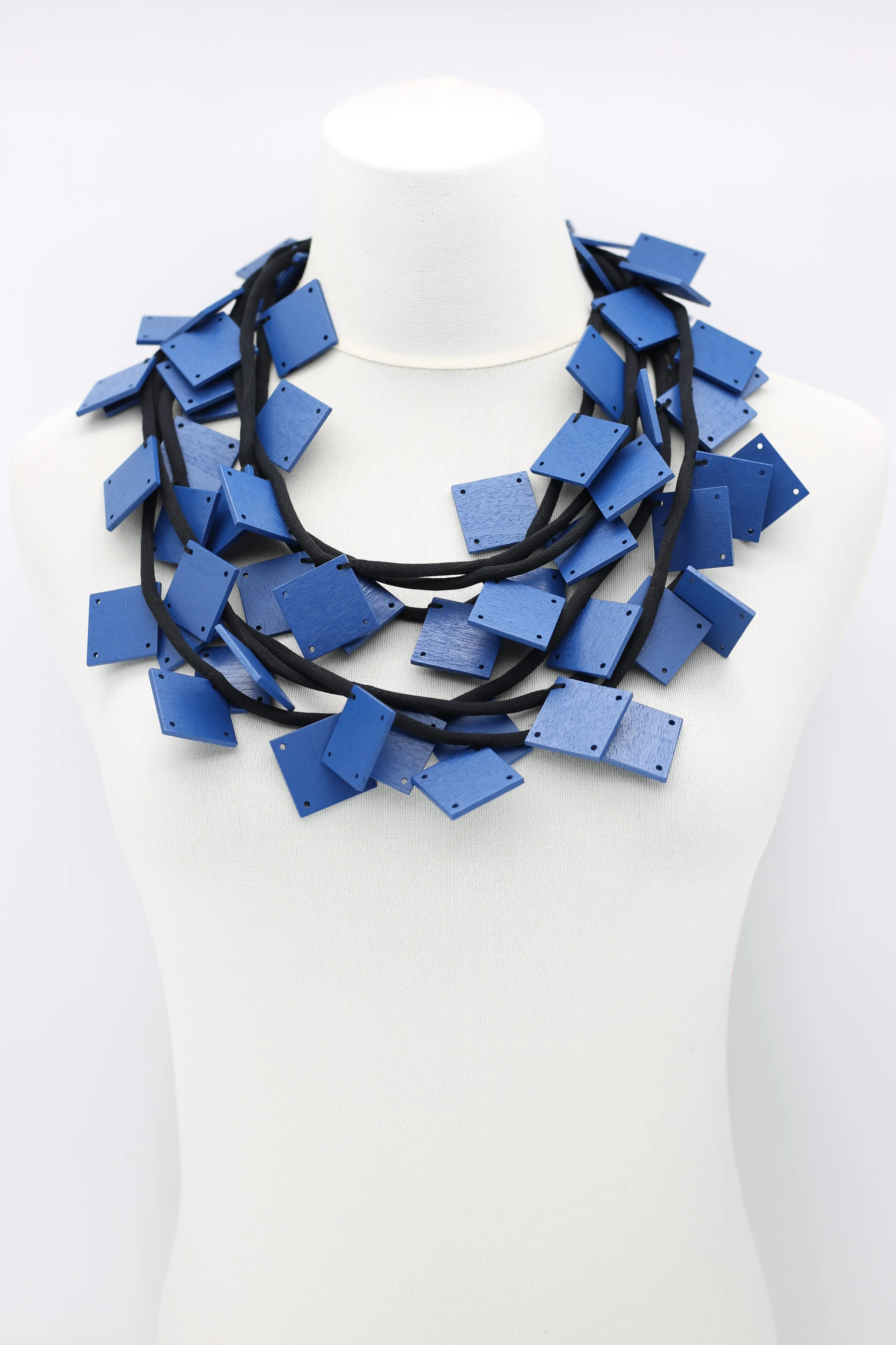 Wooden Squares on Cord Necklaces - Large