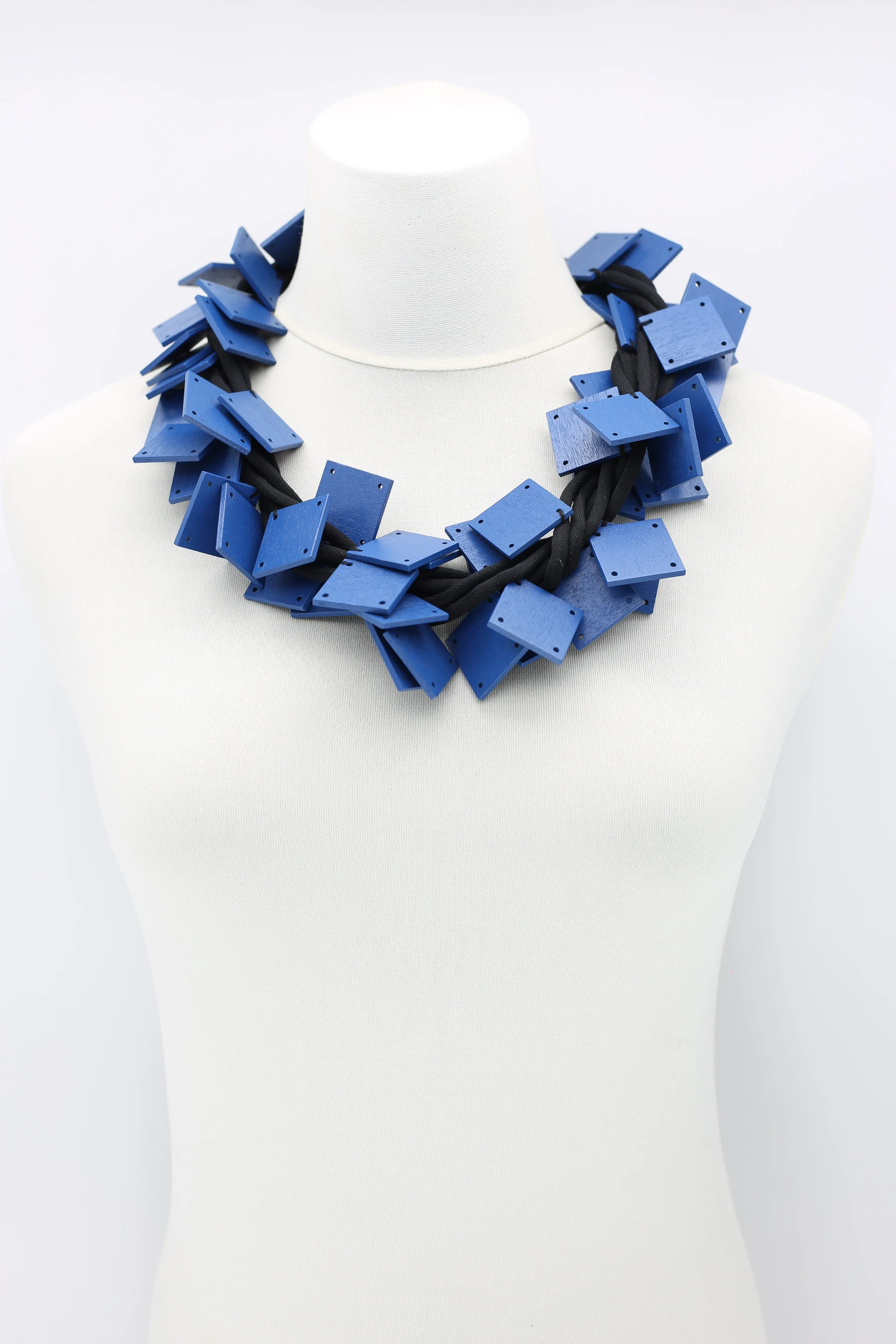 Wooden Squares on Cord Necklaces - Large