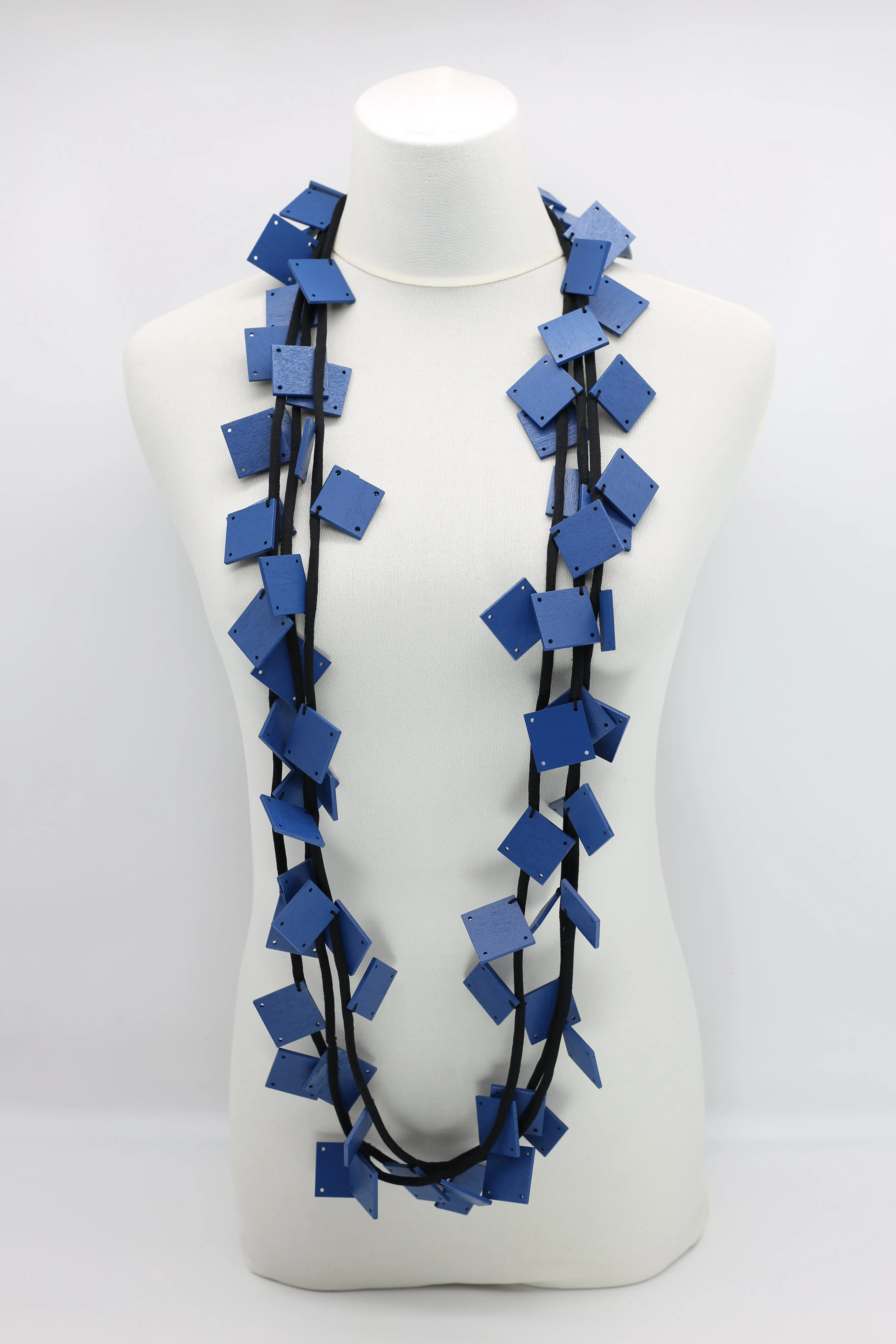 Wooden Squares on Cord Necklaces - Large