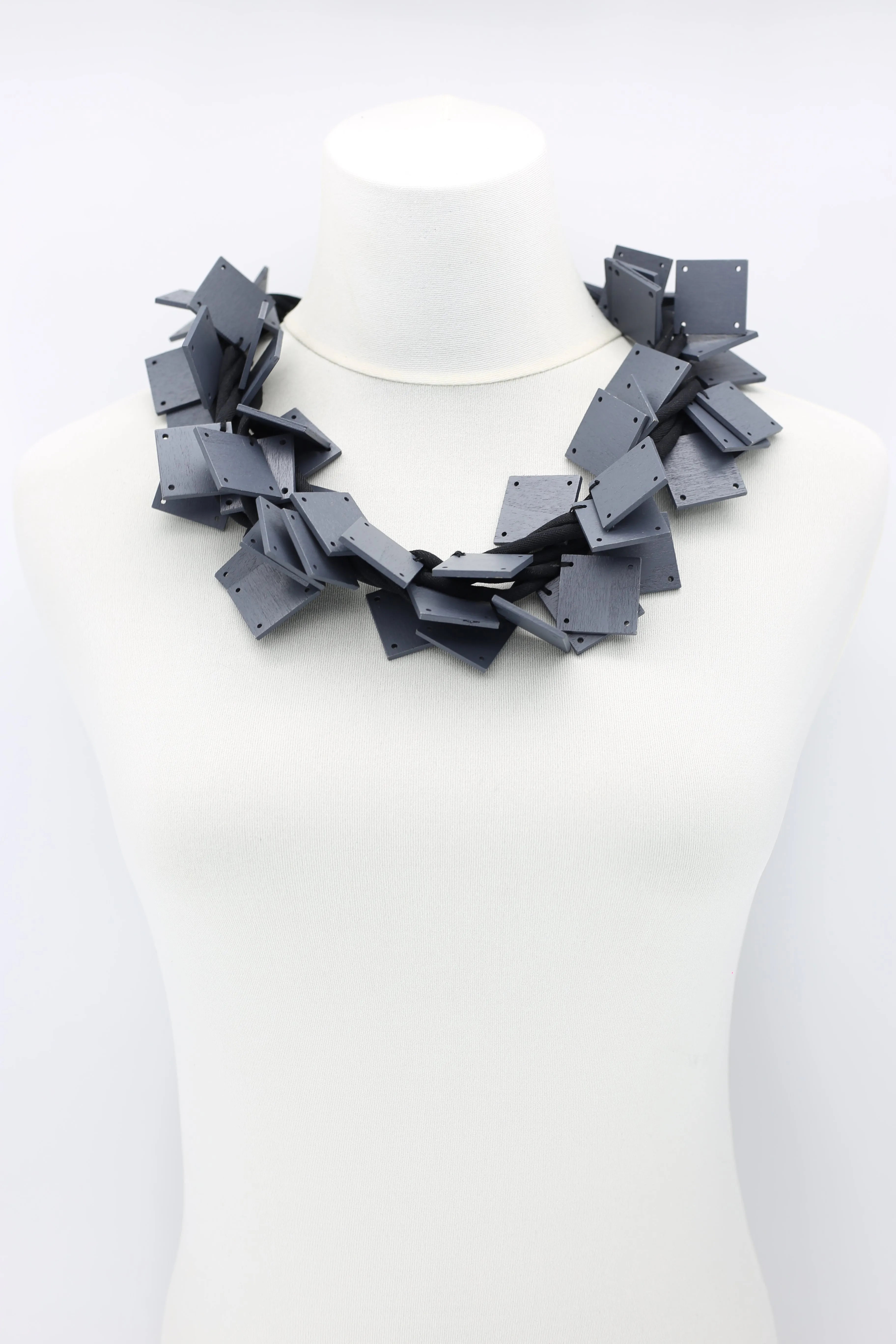 Wooden Squares on Cord Necklaces - Large