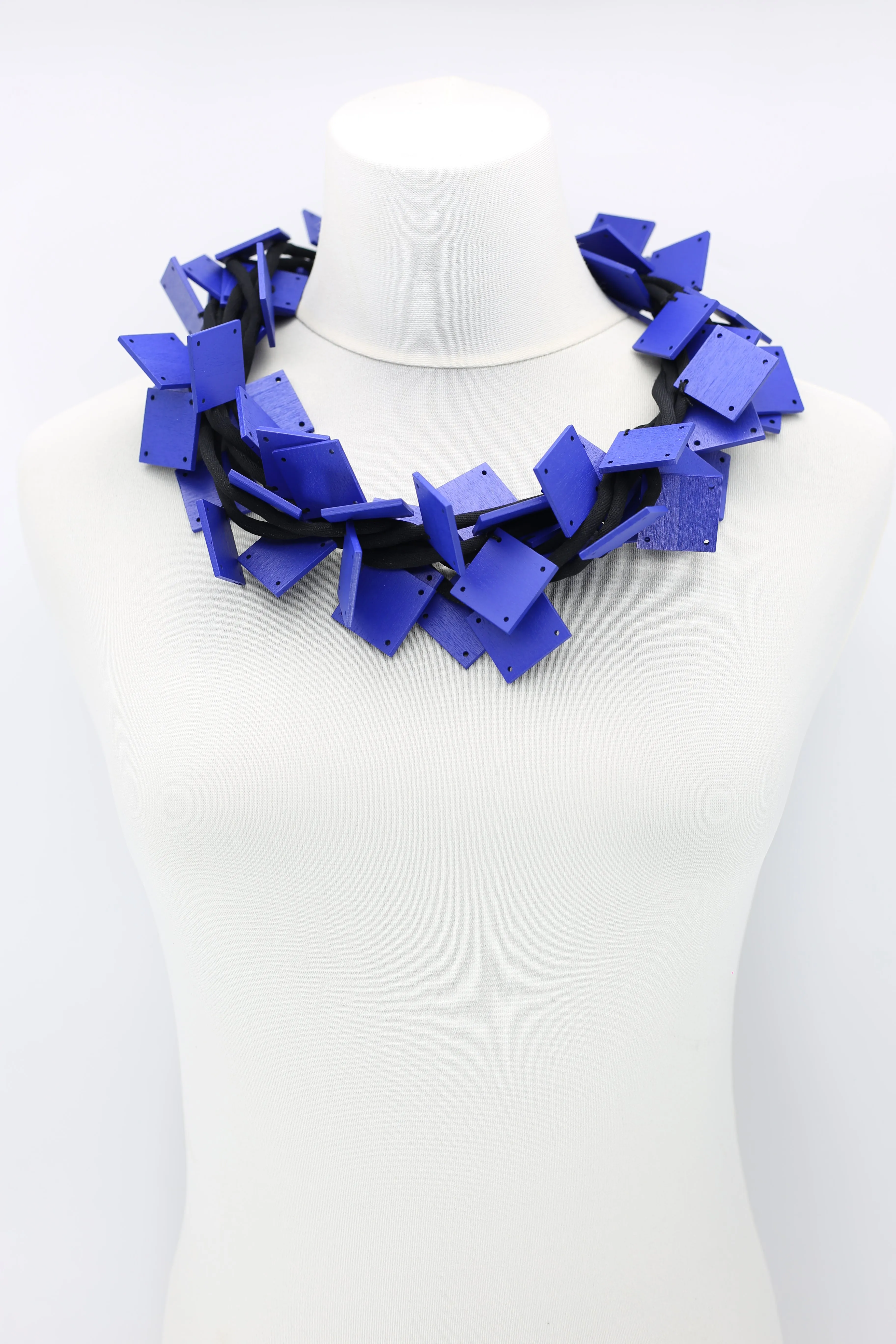 Wooden Squares on Cord Necklaces - Large