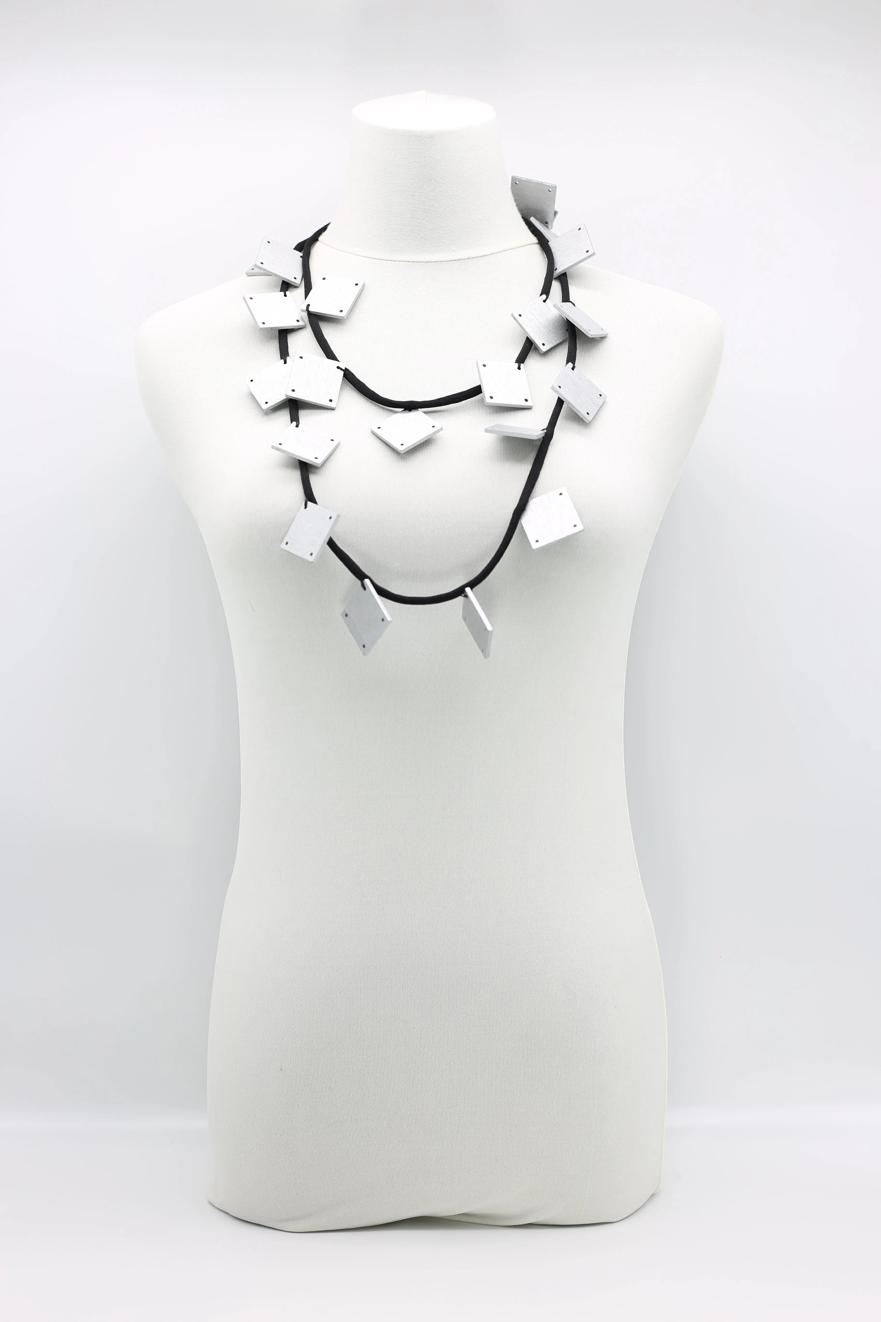 Wooden Squares on Cord Necklaces - Large