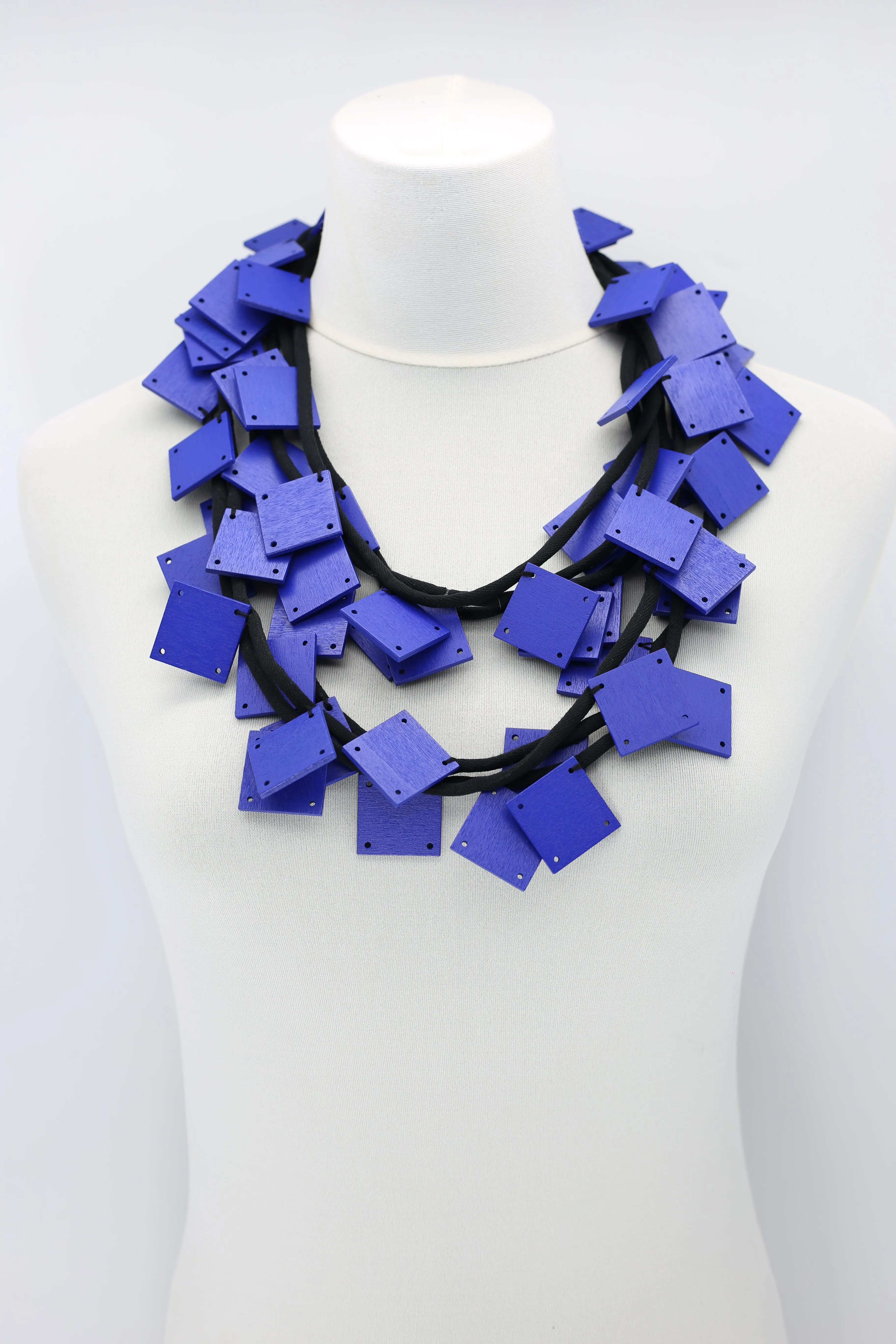 Wooden Squares on Cord Necklaces - Large