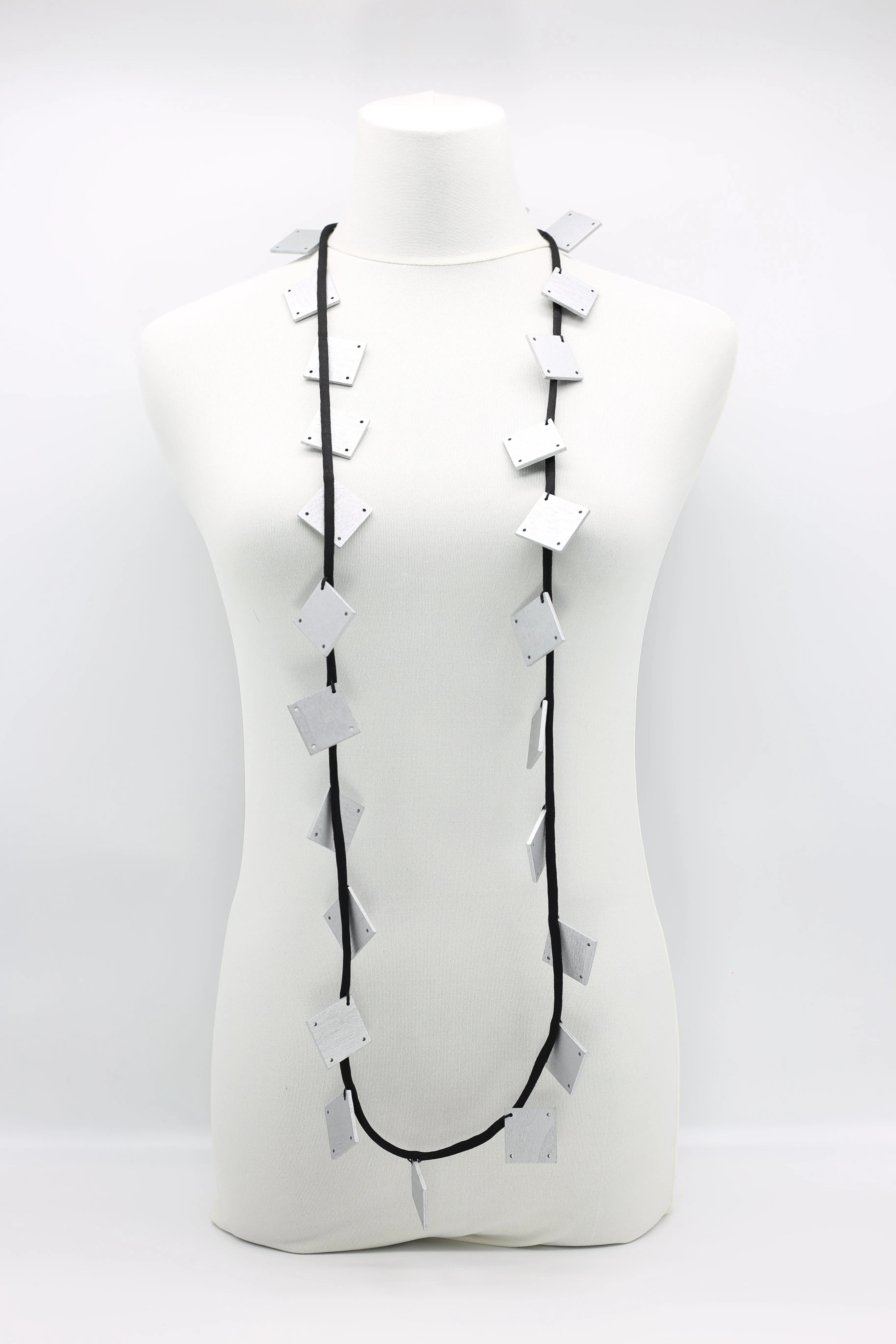 Wooden Squares on Cord Necklaces - Large