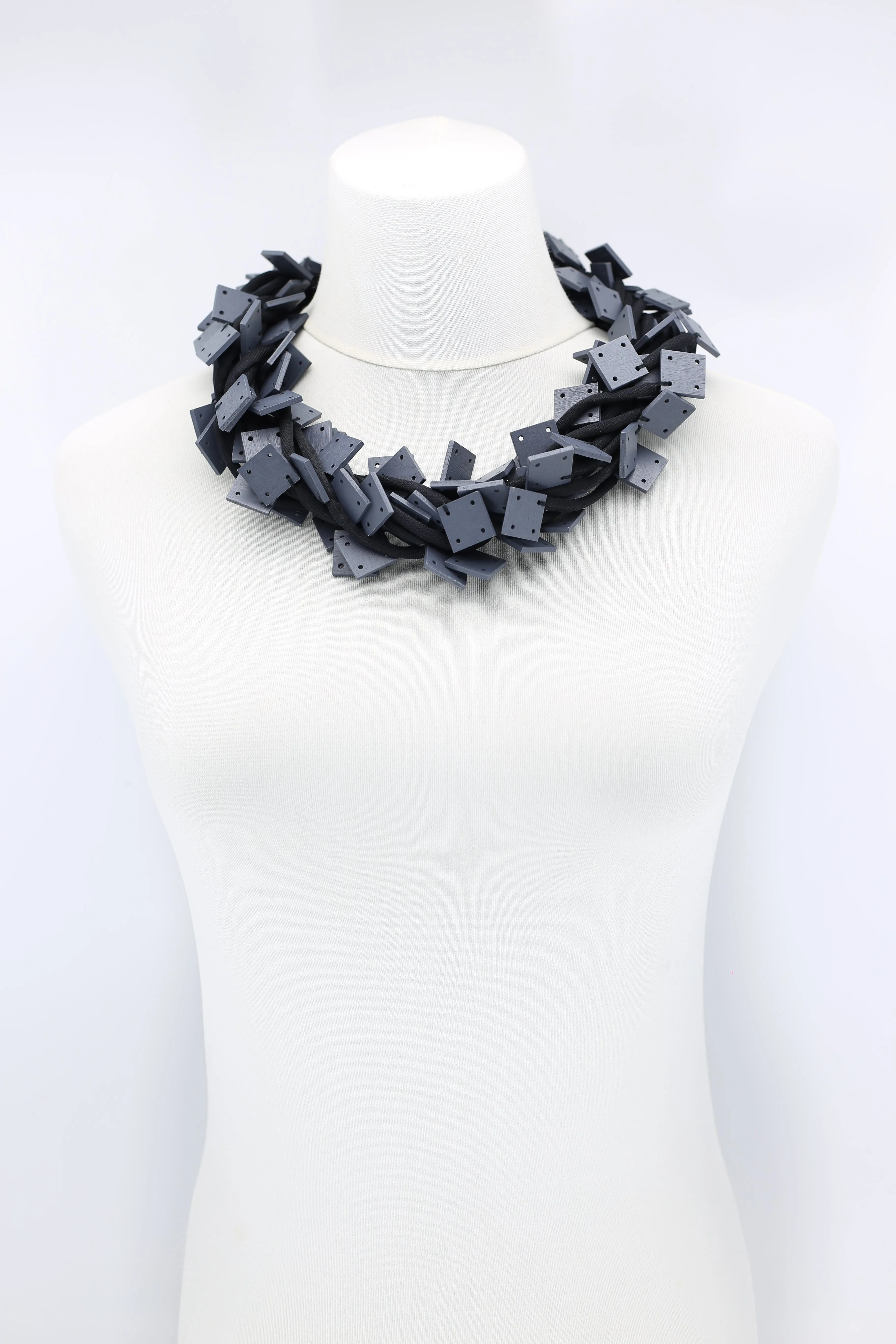 Wooden Squares on Cord Necklaces - Small