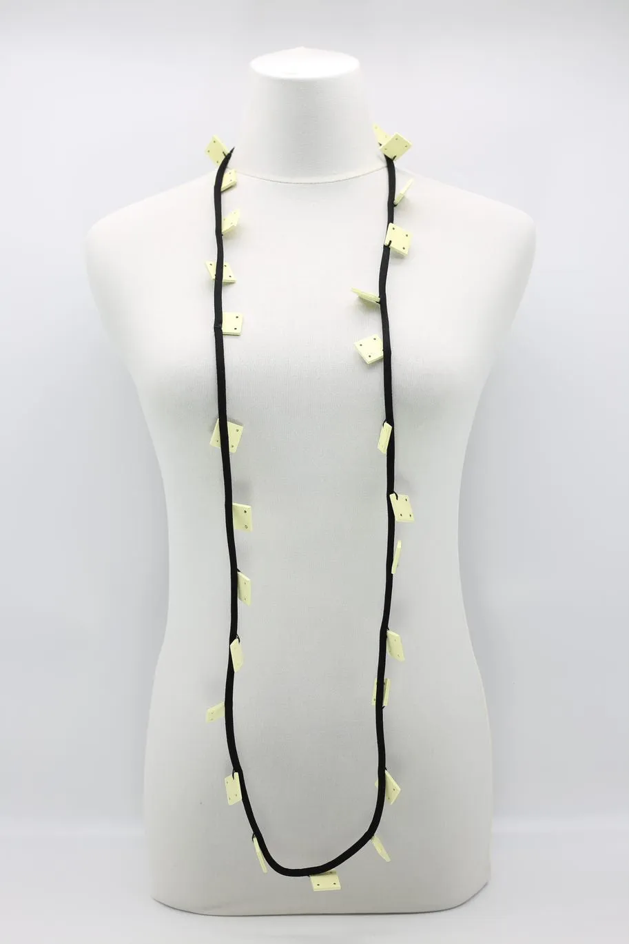 Wooden Squares on Cord Necklaces - Small