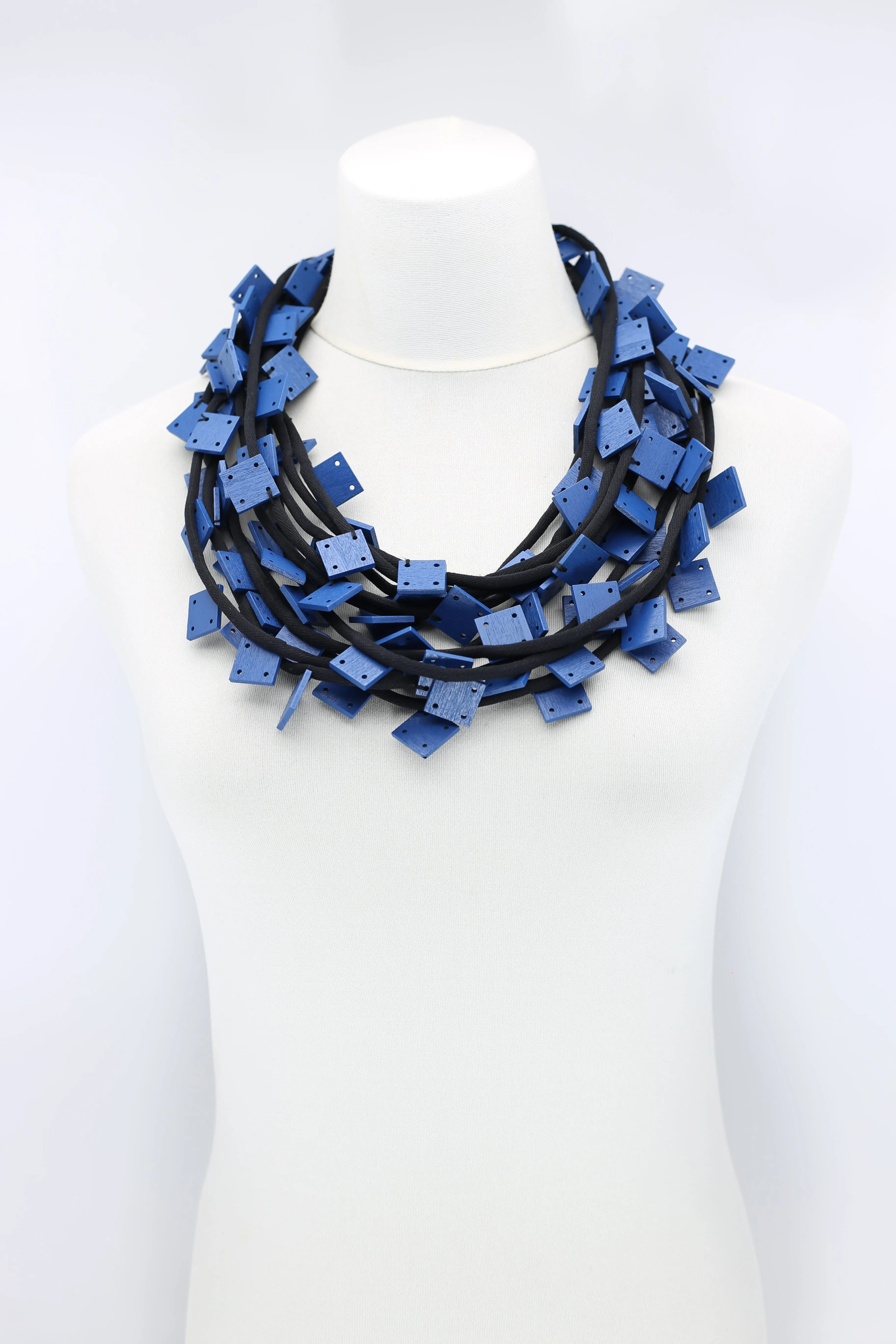 Wooden Squares on Cord Necklaces - Small