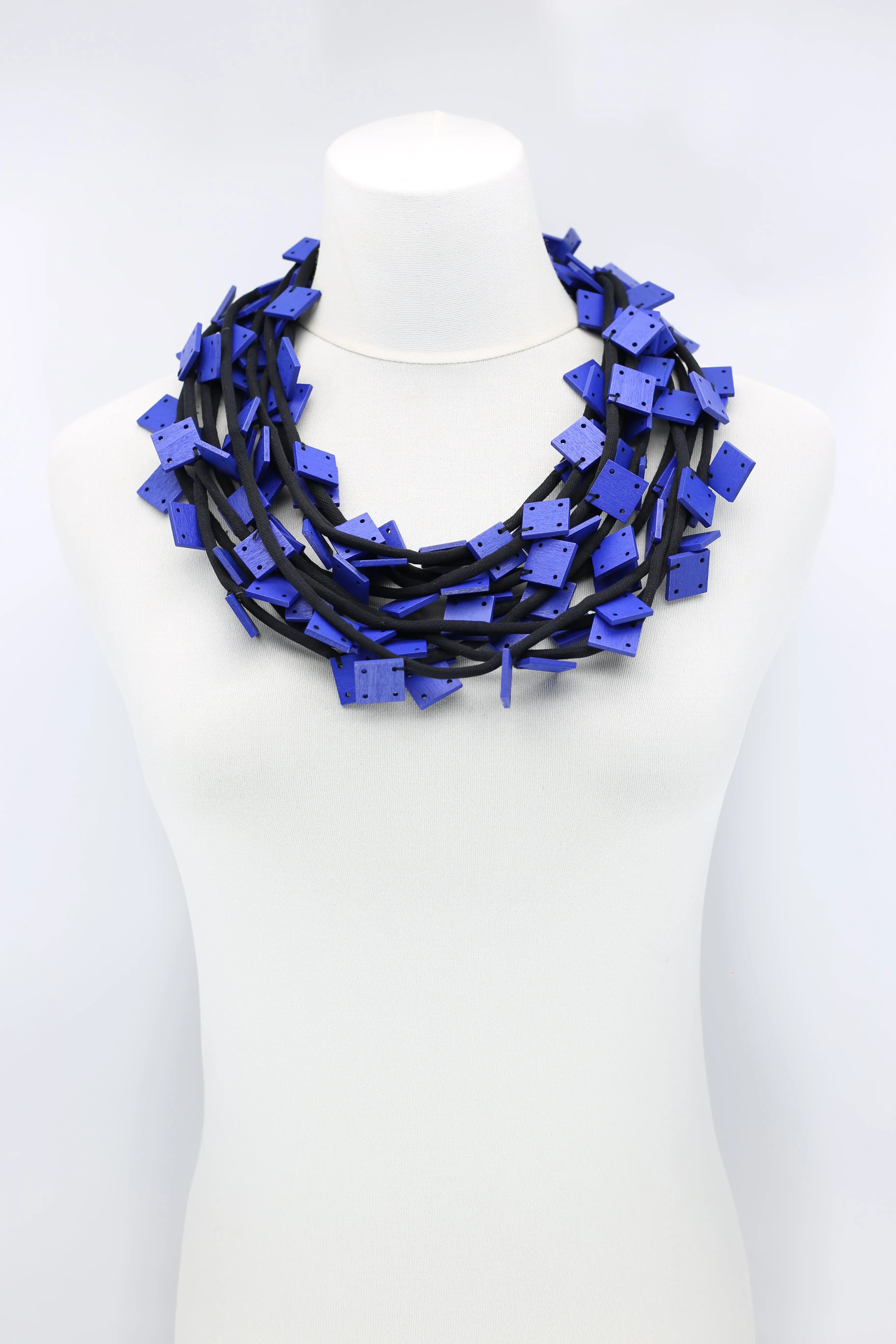 Wooden Squares on Cord Necklaces - Small