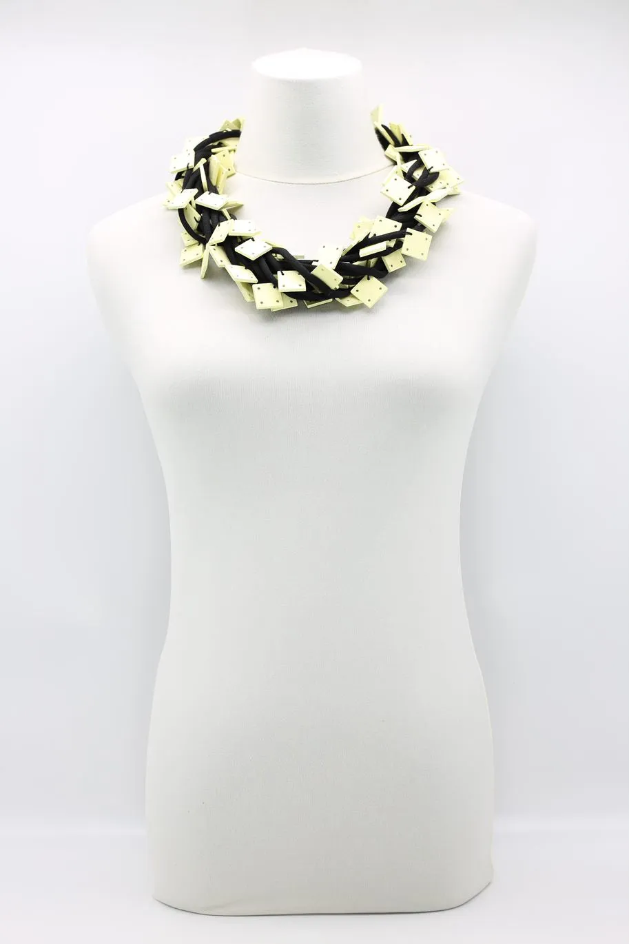 Wooden Squares on Cord Necklaces - Small