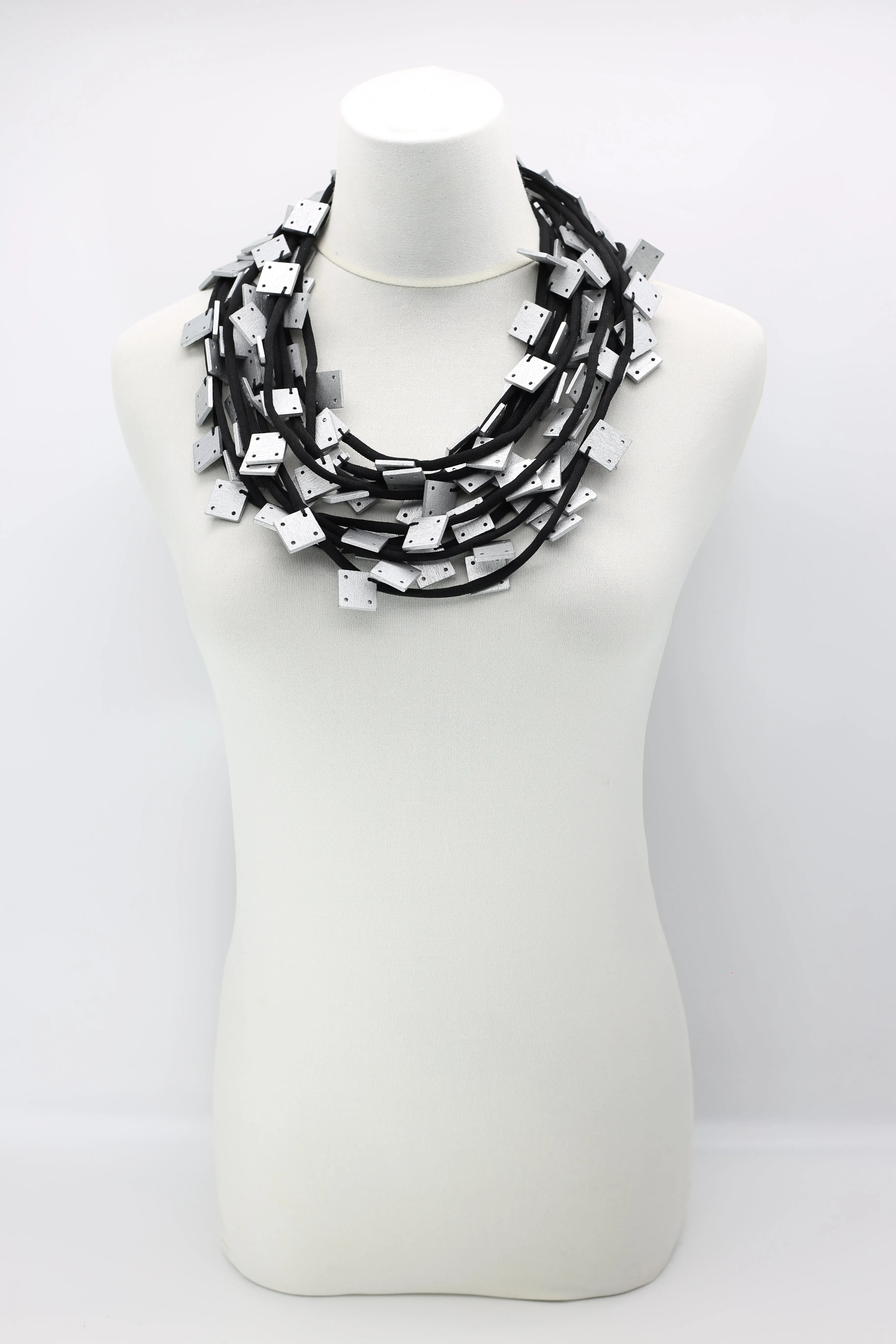 Wooden Squares on Cord Necklaces - Small
