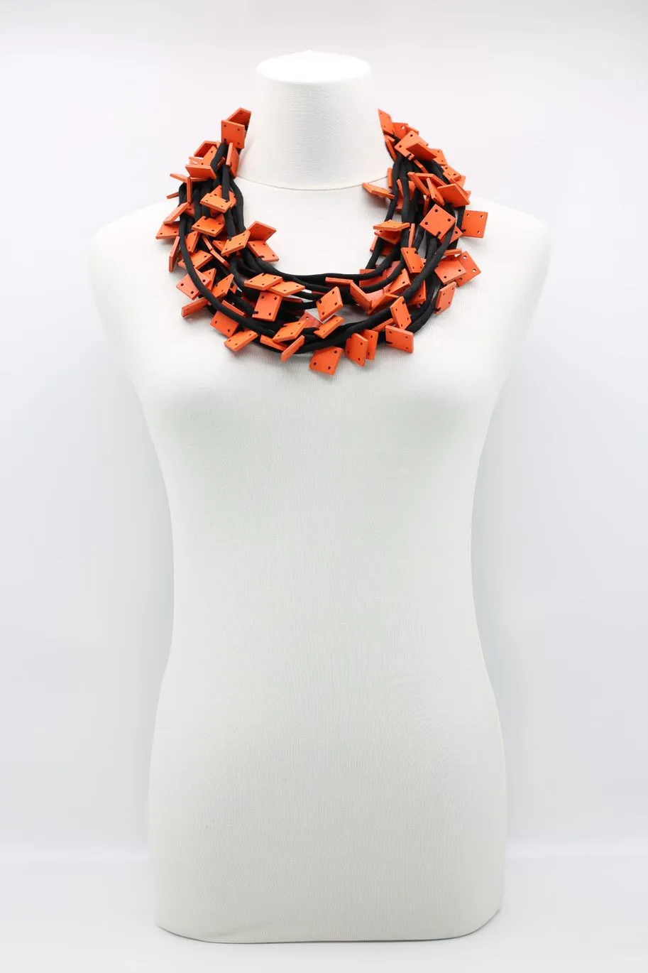 Wooden Squares on Cord Necklaces - Small