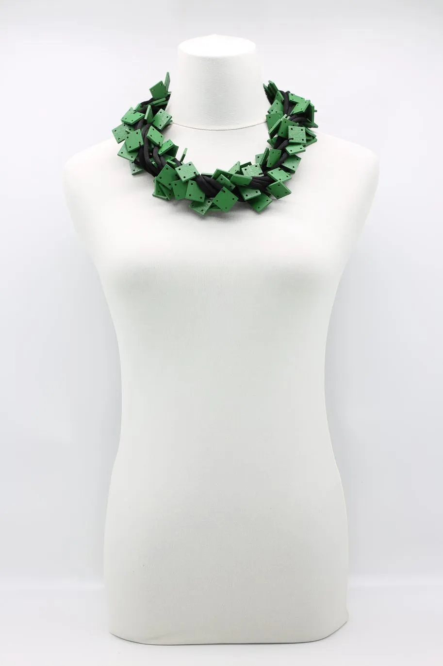Wooden Squares on Cord Necklaces - Small
