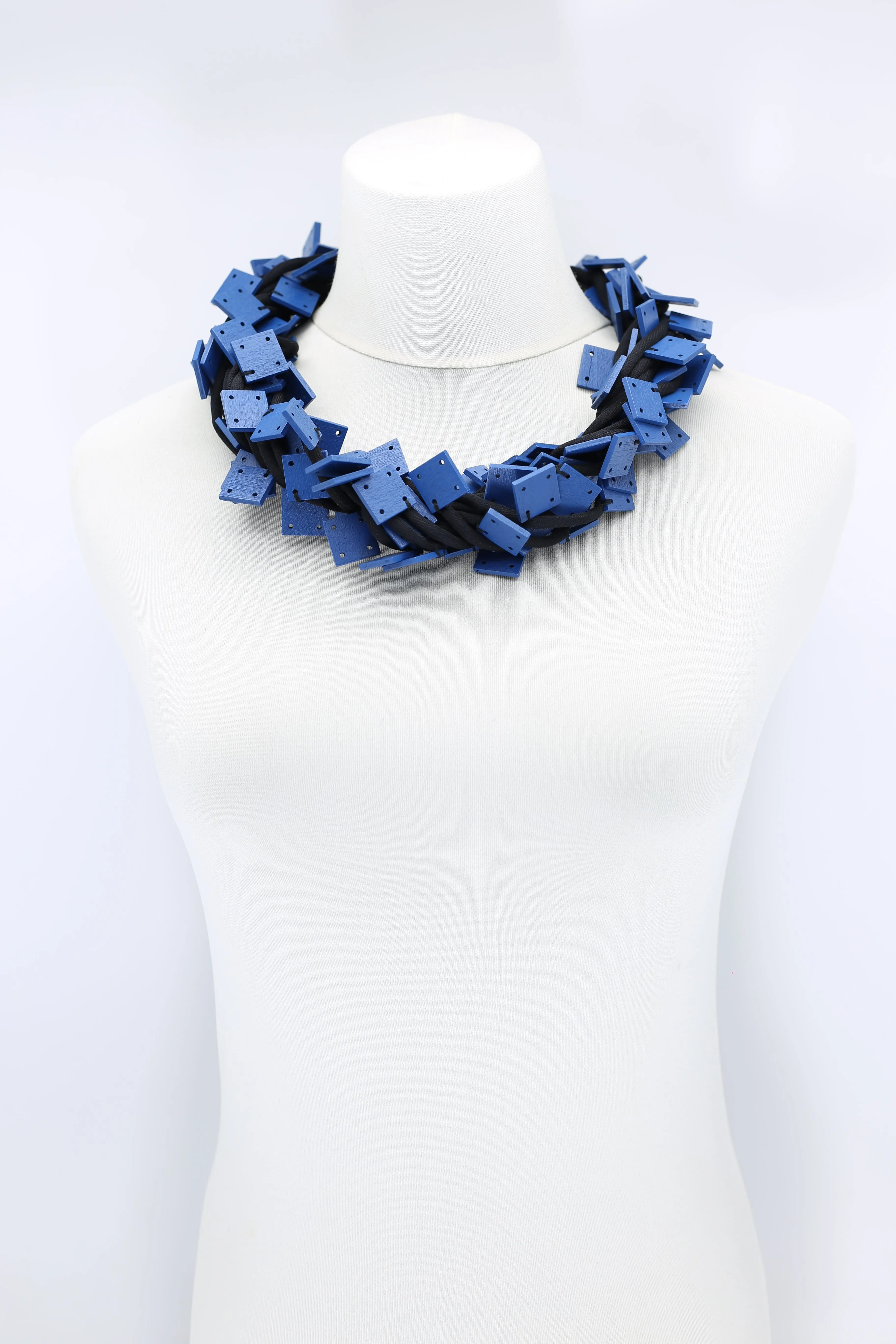 Wooden Squares on Cord Necklaces - Small