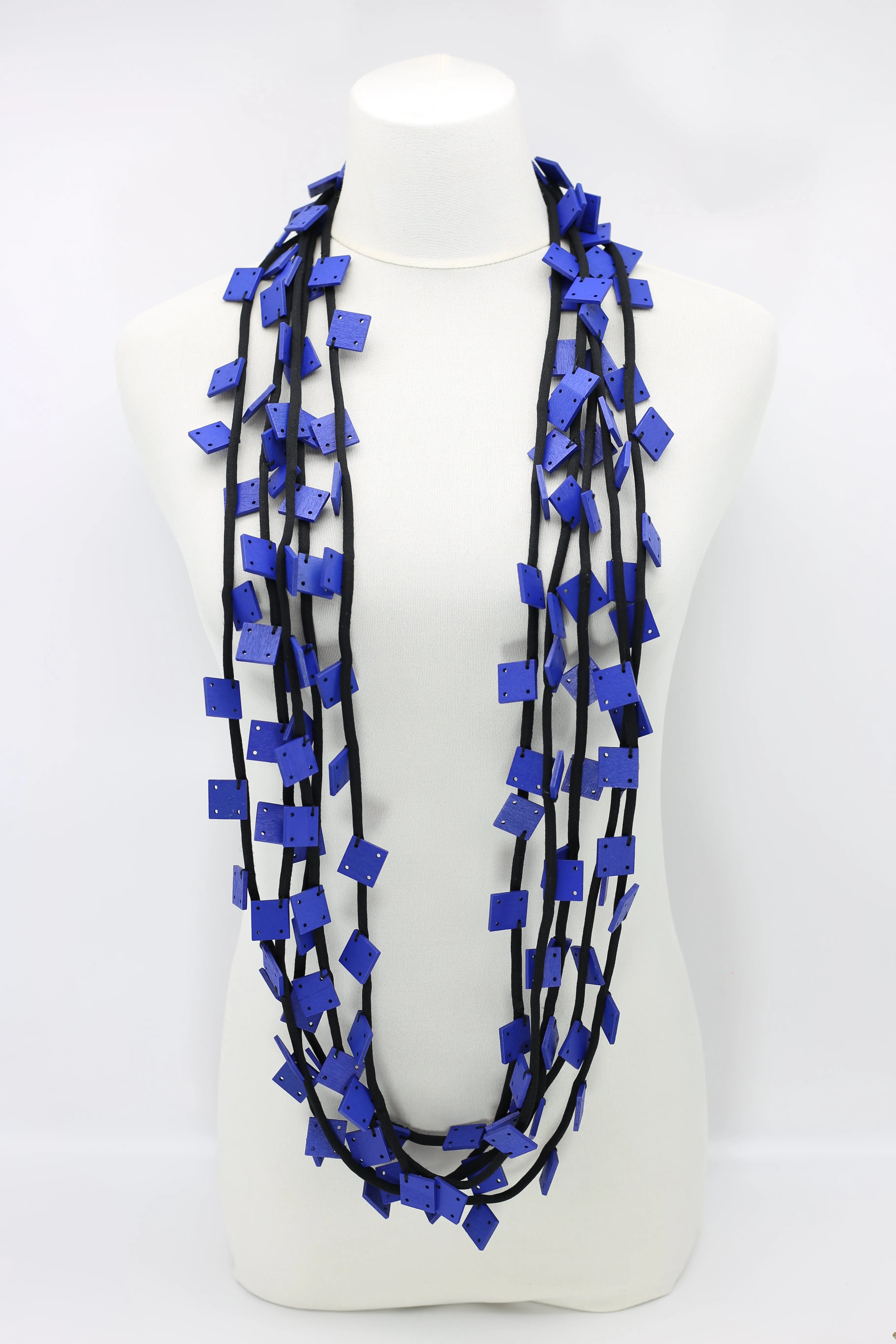 Wooden Squares on Cord Necklaces - Small