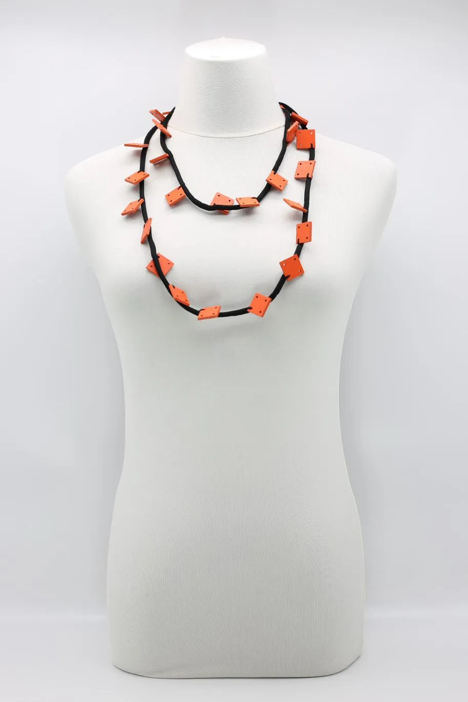 Wooden Squares on Cord Necklaces - Small