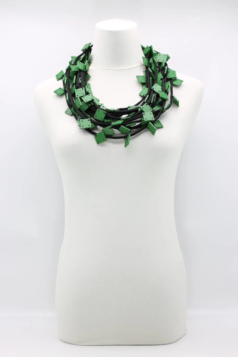Wooden Squares on Cord Necklaces - Small