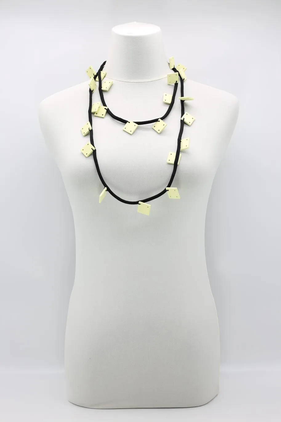 Wooden Squares on Cord Necklaces - Small