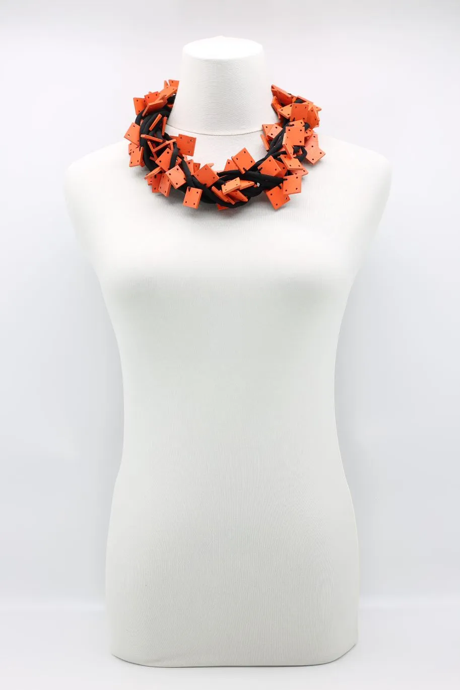 Wooden Squares on Cord Necklaces - Small