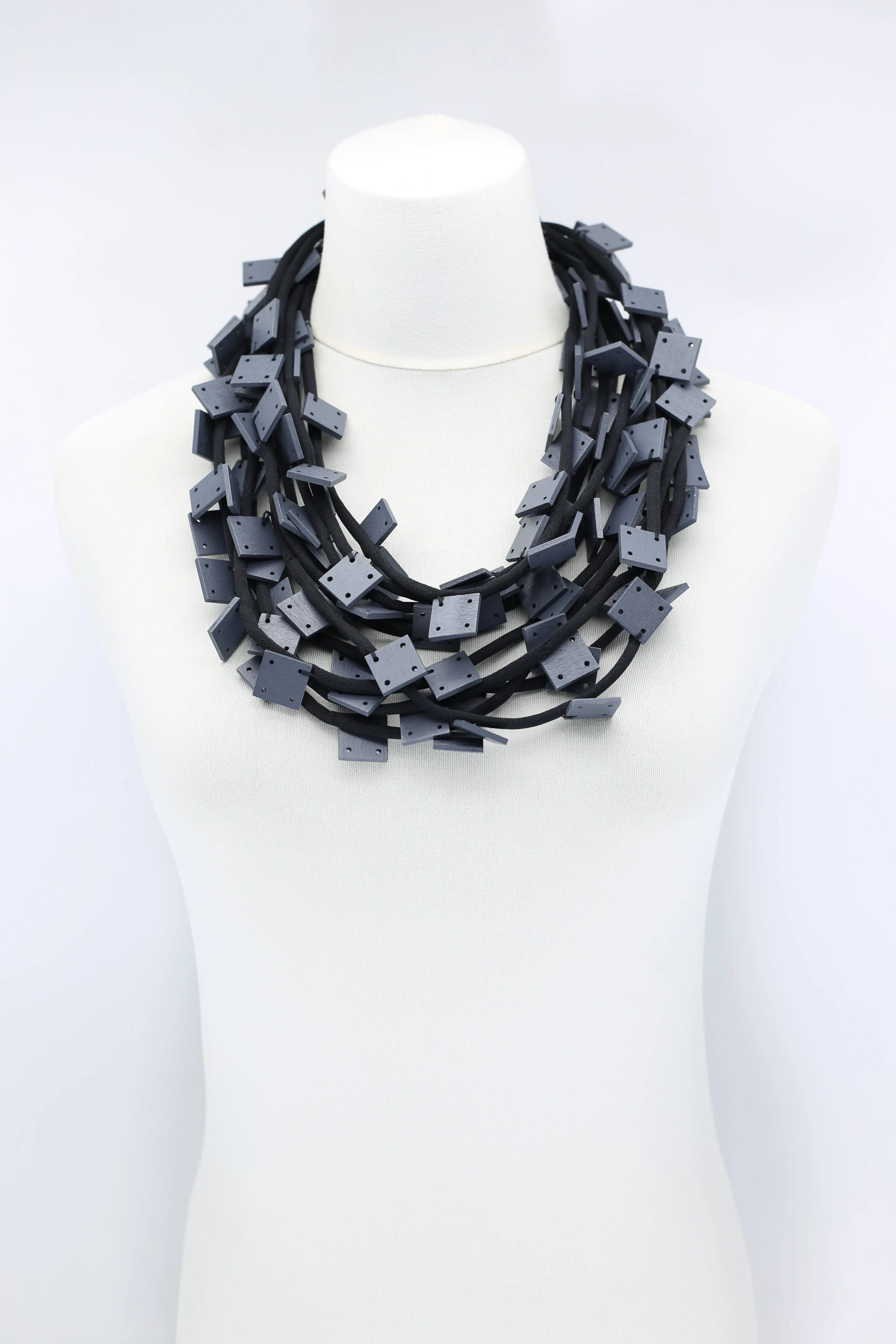 Wooden Squares on Cord Necklaces - Small