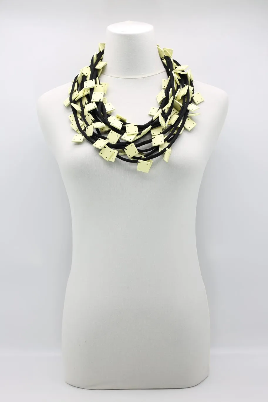 Wooden Squares on Cord Necklaces - Small