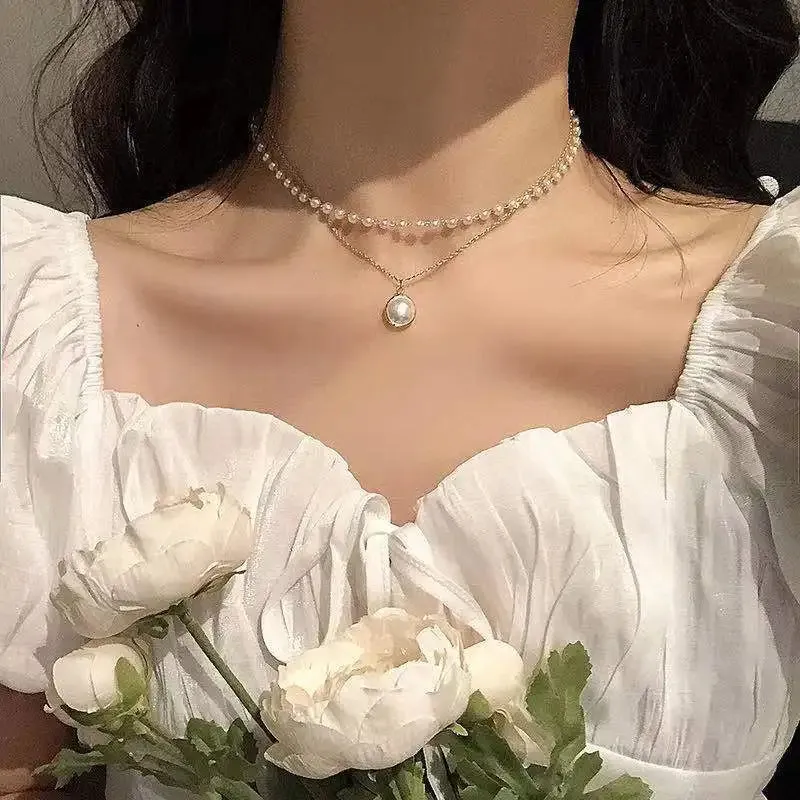 Y2K Purple Crystal Heart Pendant Necklace Women Sweet Cool Girl Punk Clavicle Chain Fashion Aesthetic Necklace