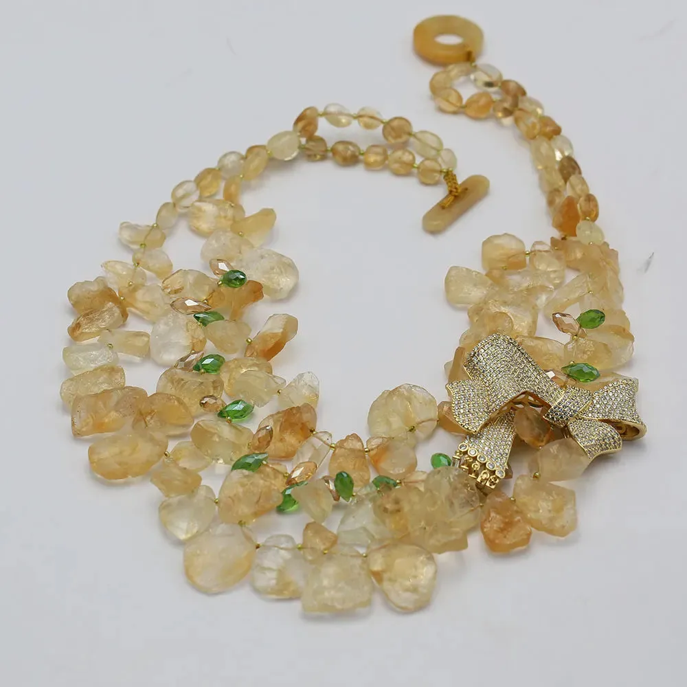 Yellow Topaz Citrine Necklace