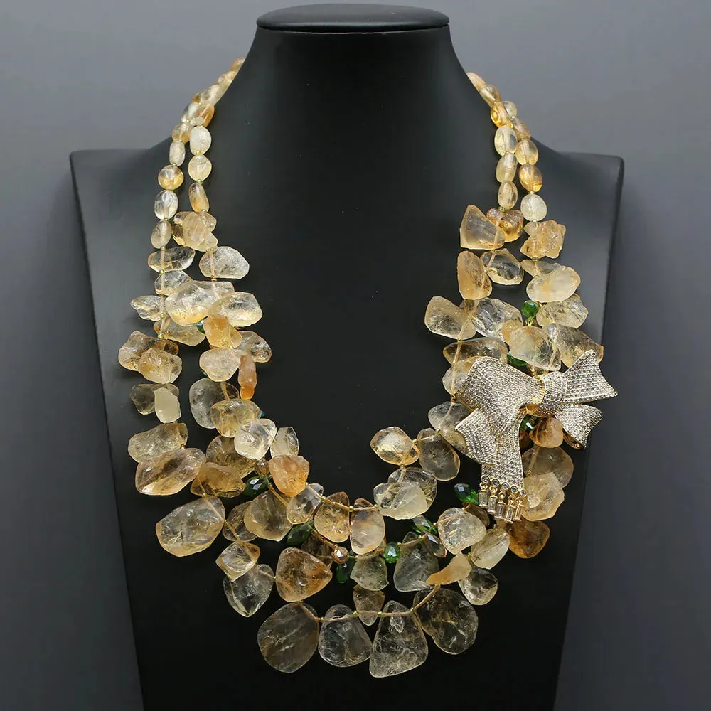 Yellow Topaz Citrine Necklace