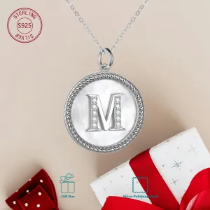 YFN Initial Necklace with Shell Pendant Sterling Silver Letter Alphabet Necklace