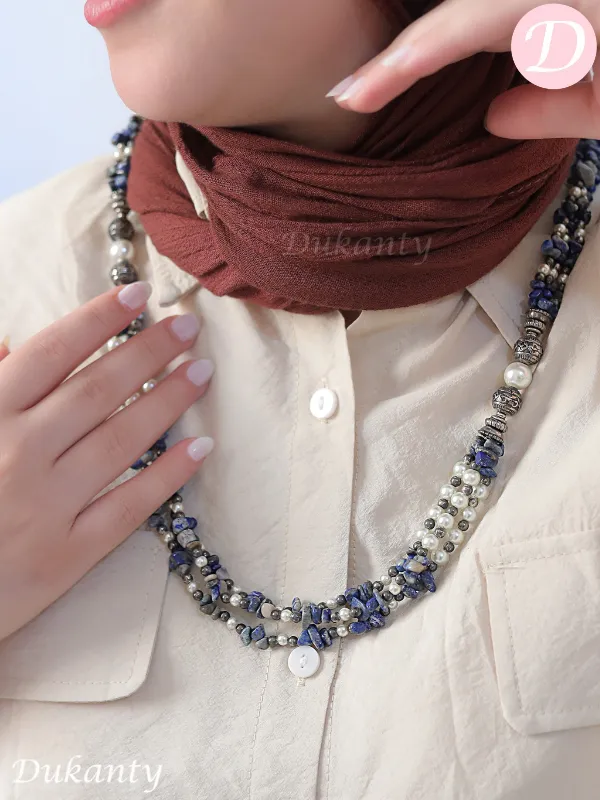 Zeina Necklace - Seashell and Pearl Stones