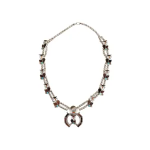 Zuni Owl Squash Blossom Necklace